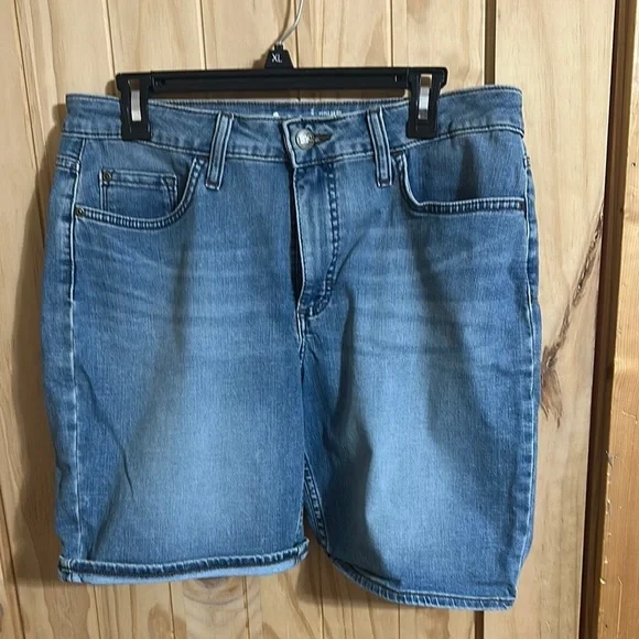 LEE Blue Denim Regular Fit Bermuda Mid Rise Stretch - Picture 1 of 5